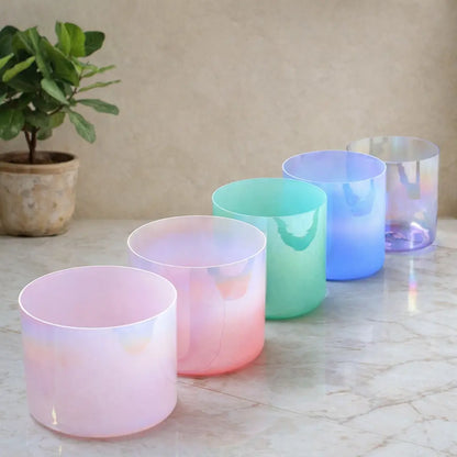 Pastel Crystal Singing Bowl Set Soul Bowls and Healing 432 Hz